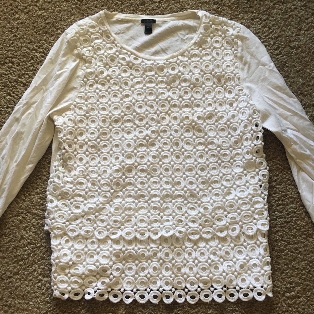 Jcrew layered eyelet top